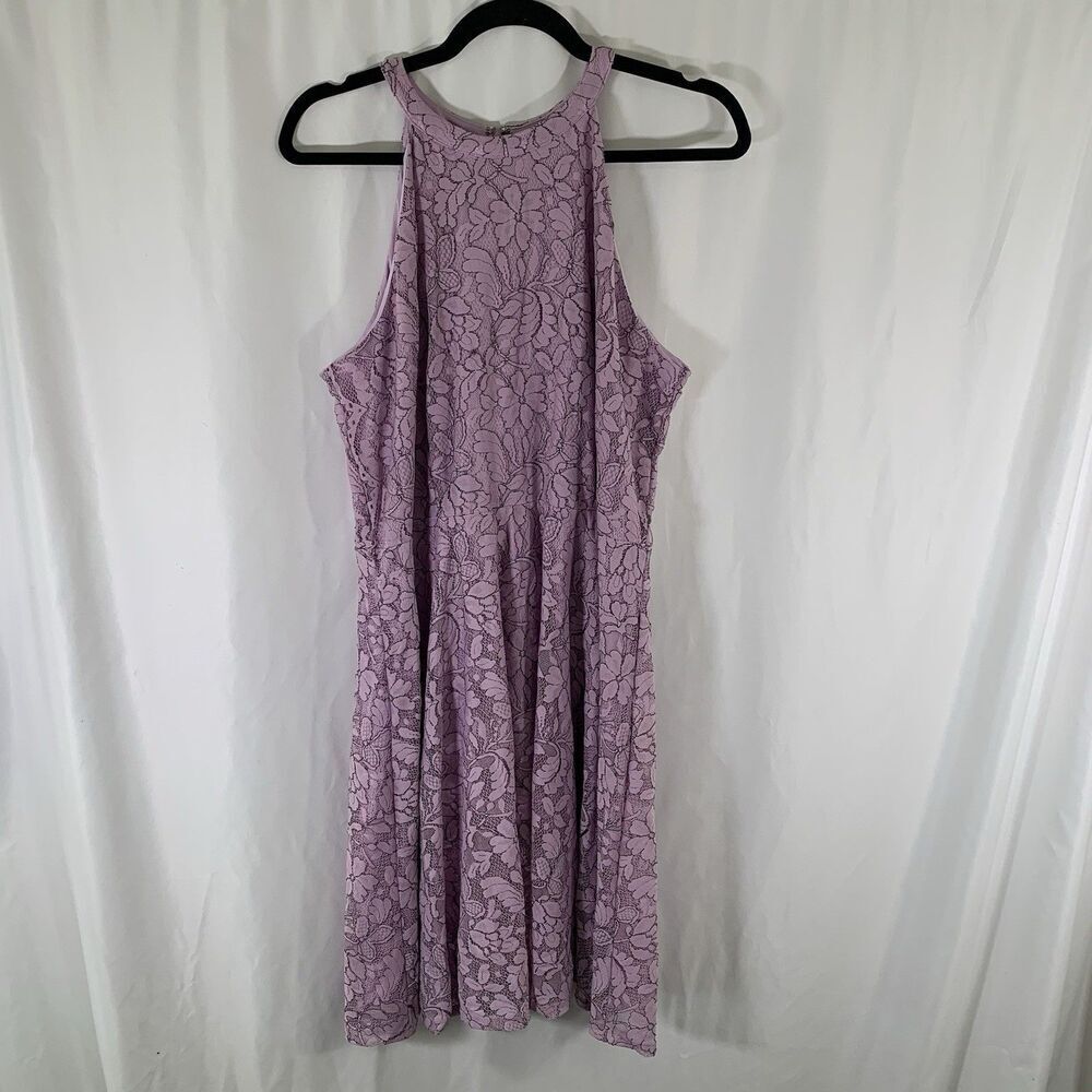 Elle Knee Length Dress Women's XL Pink Floral Sleeveless Zip Back No Belt